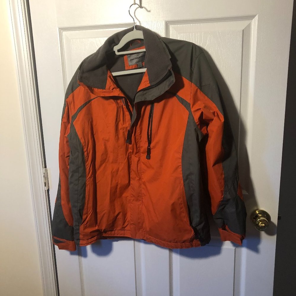 Johnston & Murphy Men Gray/rust orange Jacket with fleece lining,L